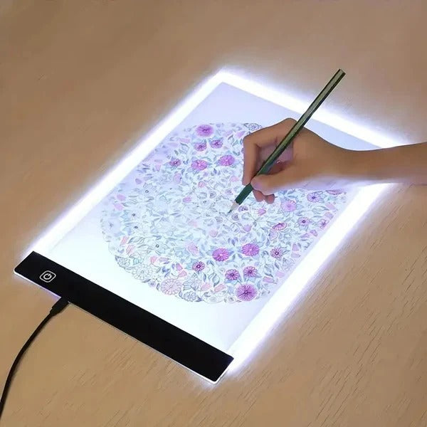 A4 LED Drawing Light Pad with Dimmable Brightness and USB Cable