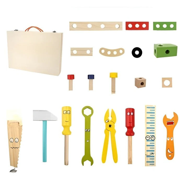 Kids Toy Tool Kit with Toolbox Case for Building Play Activities, 35 Piece