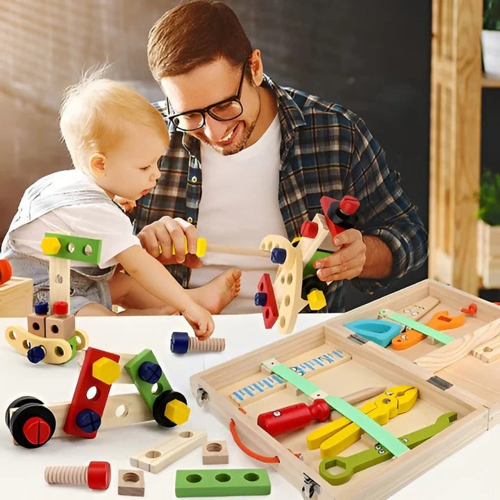 Kids Toy Tool Kit with Toolbox Case for Building Play Activities, 35 Piece