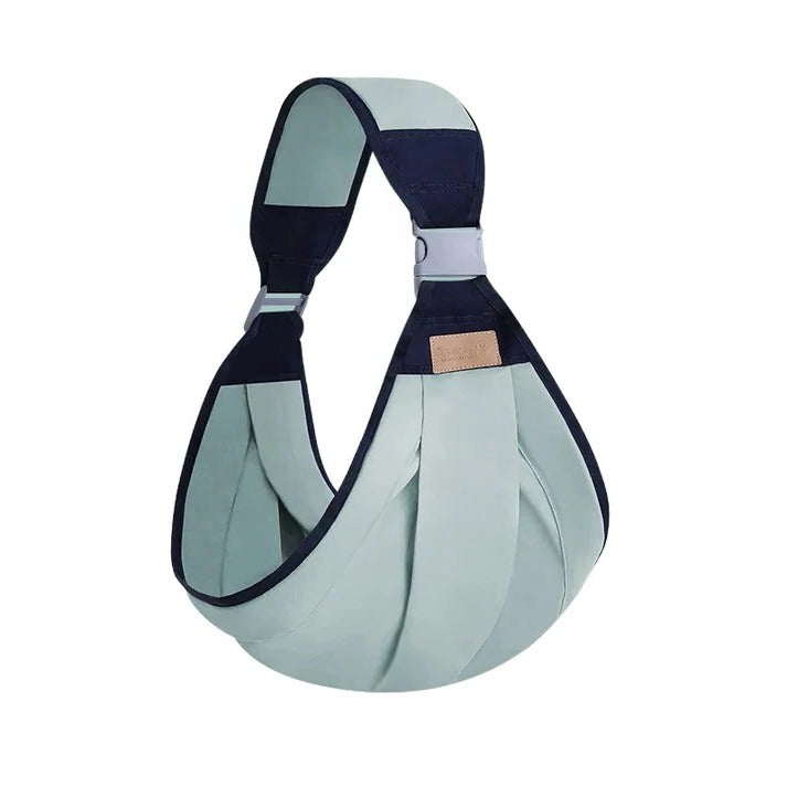 Adjustable Baby Carrier Wrap with Front Hip Carry and Balanced Weight Support