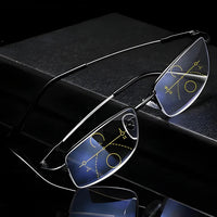 Progressive Multifocal Glasses with Photochromic Lens and Light Adjust Lens