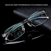 Progressive Multifocal Glasses with Photochromic Lens and Light Adjust Lens