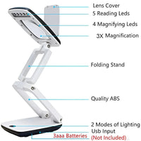 Full Page Floor Standing Magnifier Lamp with Bright LED Light for Reading