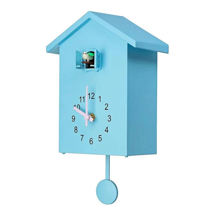 Decorative Wooden Cuckoo Wall Clock with Adjustable Hourly Bird Call