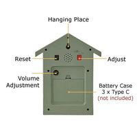Decorative Wooden Cuckoo Wall Clock with Adjustable Hourly Bird Call