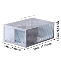 Reusable Metal Mouse Trap with Locking Door and Open Mesh Cage Design