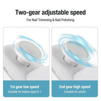Battery Powered Nail File and Buffer with Rotating Grinding Head for Smooth Nail Care