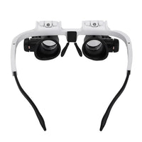 LED Magnifying Glasses with 4 Lenses and Dual Lights for Detail Work Tasks