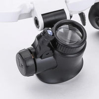 LED Magnifying Glasses with 4 Lenses and Dual Lights for Detail Work Tasks