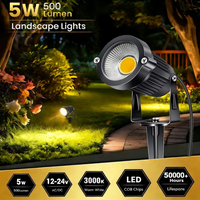 12V LED Landscape Spotlight with 270-Degree Adjustable Head and 500 Lumens, 10-Pack