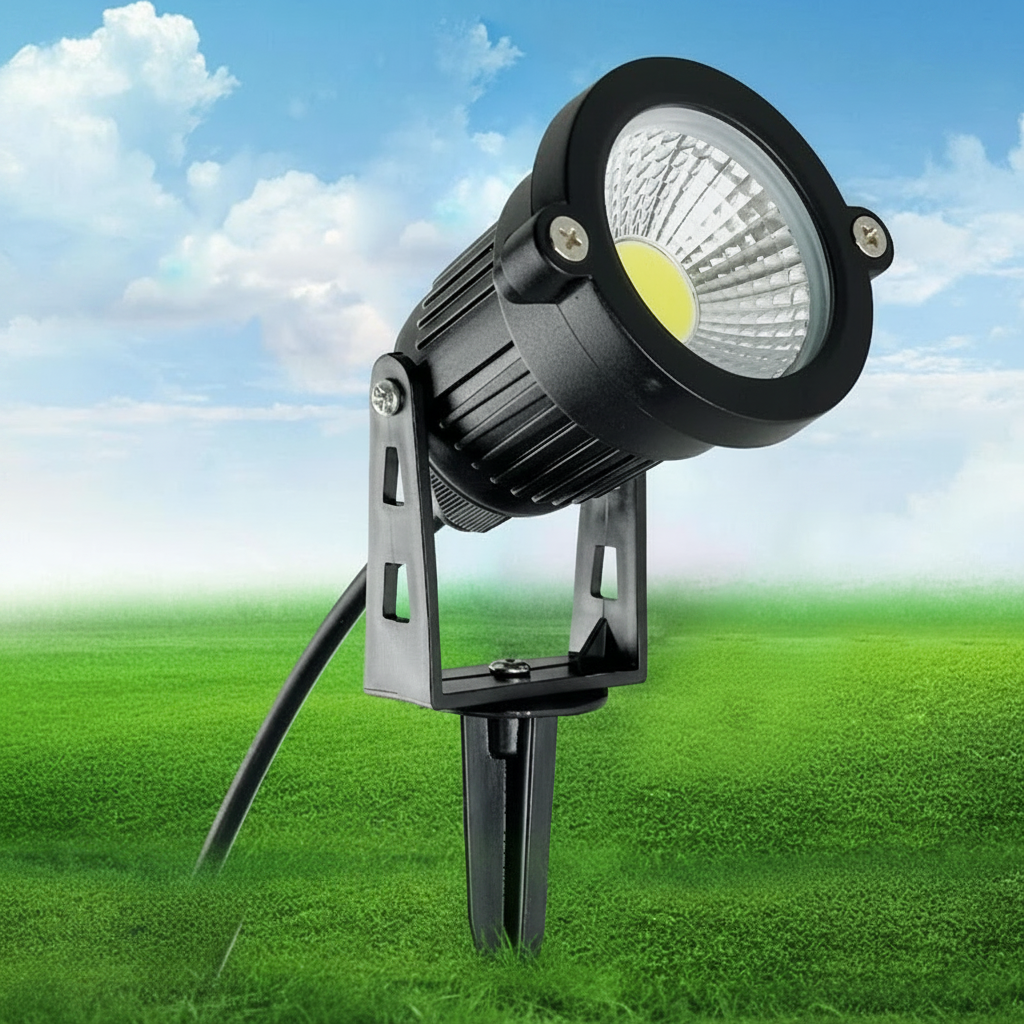 12V LED Landscape Spotlight with 270-Degree Adjustable Head and 500 Lumens, 10-Pack