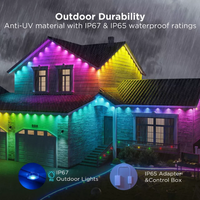 Roofline LED Light Strand 100ft with RGBICW Color Nodes and App Control