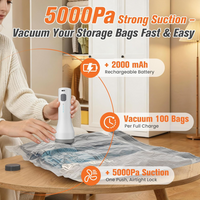 Vacuum Storage Bags with Wireless Pump, 15-Piece Set for Seasonal Clothes and Bedding