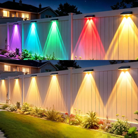 Multicolor Solar Fence Lights with Auto Dusk Sensor and Push Button Control, 8-Pack