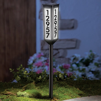 Illuminated Address Stake with Solar Power and Height Adjusters, Customizable Numbers