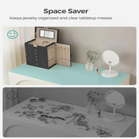 Jewelry Organizer with Six Stacked Tiers and Built-In Mirror, Locking Box