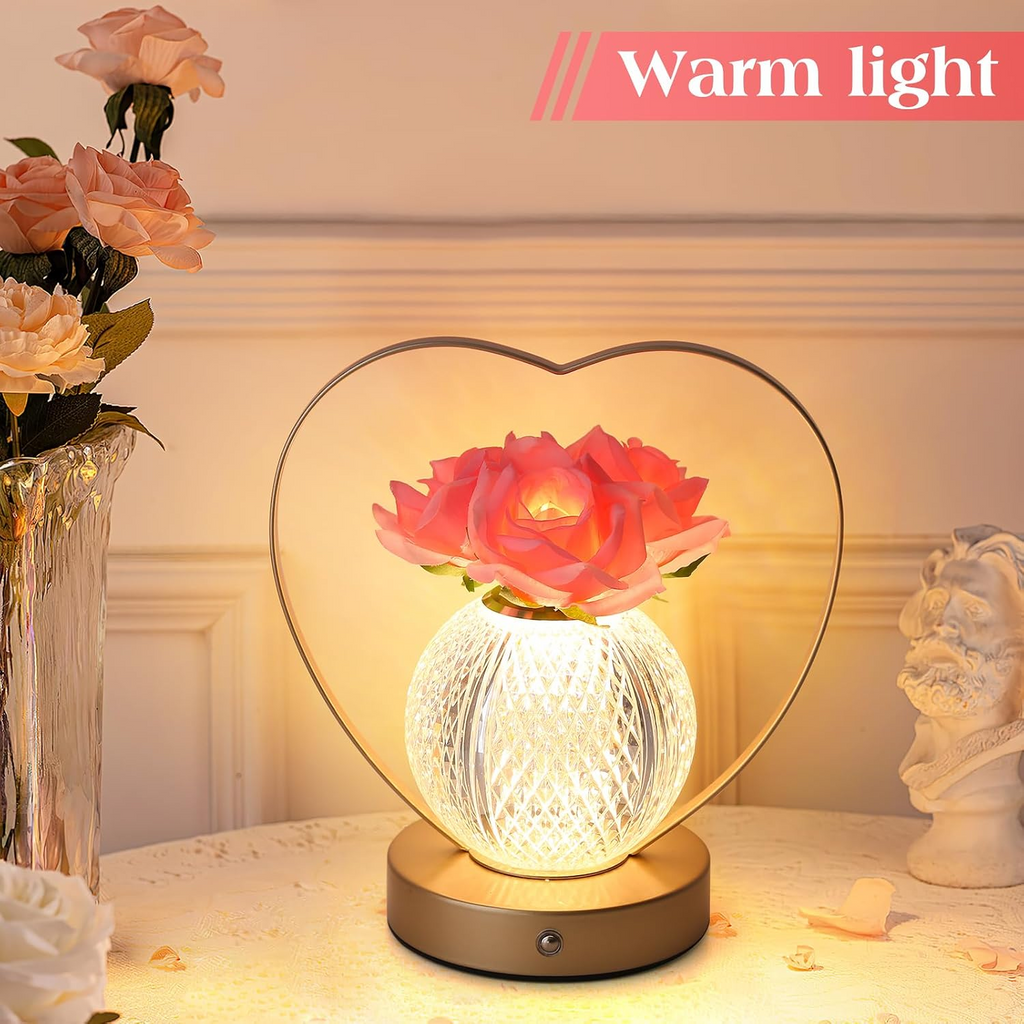 Rechargeable Sunflower Night Light with Touch Dimming and Yellow Glow