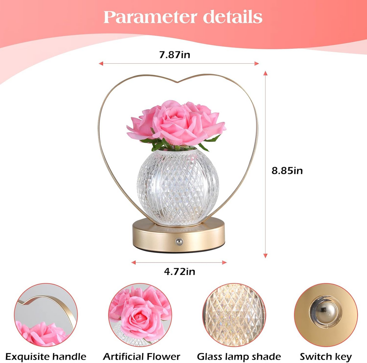 Rechargeable Sunflower Night Light with Touch Dimming and Yellow Glow