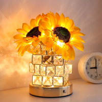 Rechargeable Sunflower Night Light with Touch Dimming and Yellow Glow