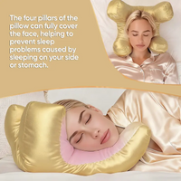 Contoured Face Support Pillow with Raised Pillars and Removable Washable Case