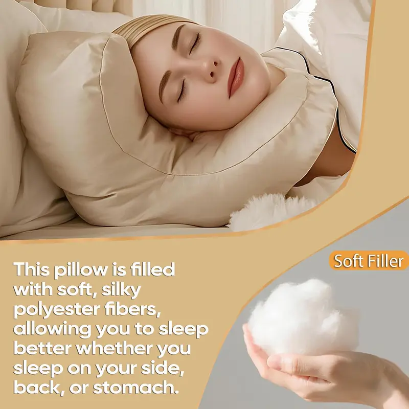 Contoured Face Support Pillow with Raised Pillars and Removable Washable Case