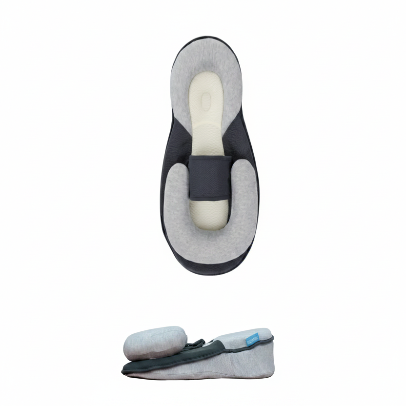 Inclined Baby Sleeper with Wrap Around Belt and Anti Roll Support, 10 Degree Angle