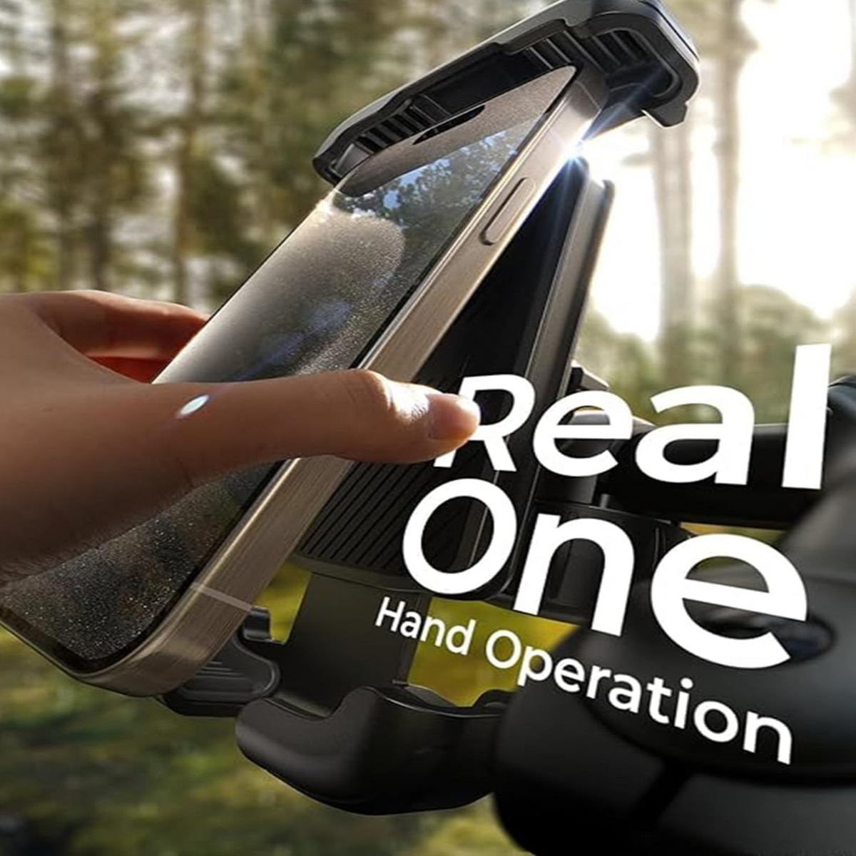 Handlebar Phone Mount with 360 Rotation and Four Corner Grip for 4.7-6.8in Phones