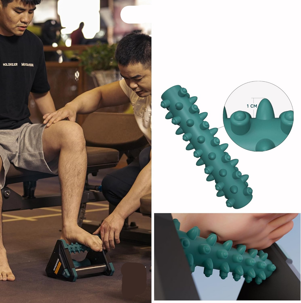 Foot Rocker with Massage Ridges and Textured Grip for Arch Stretching