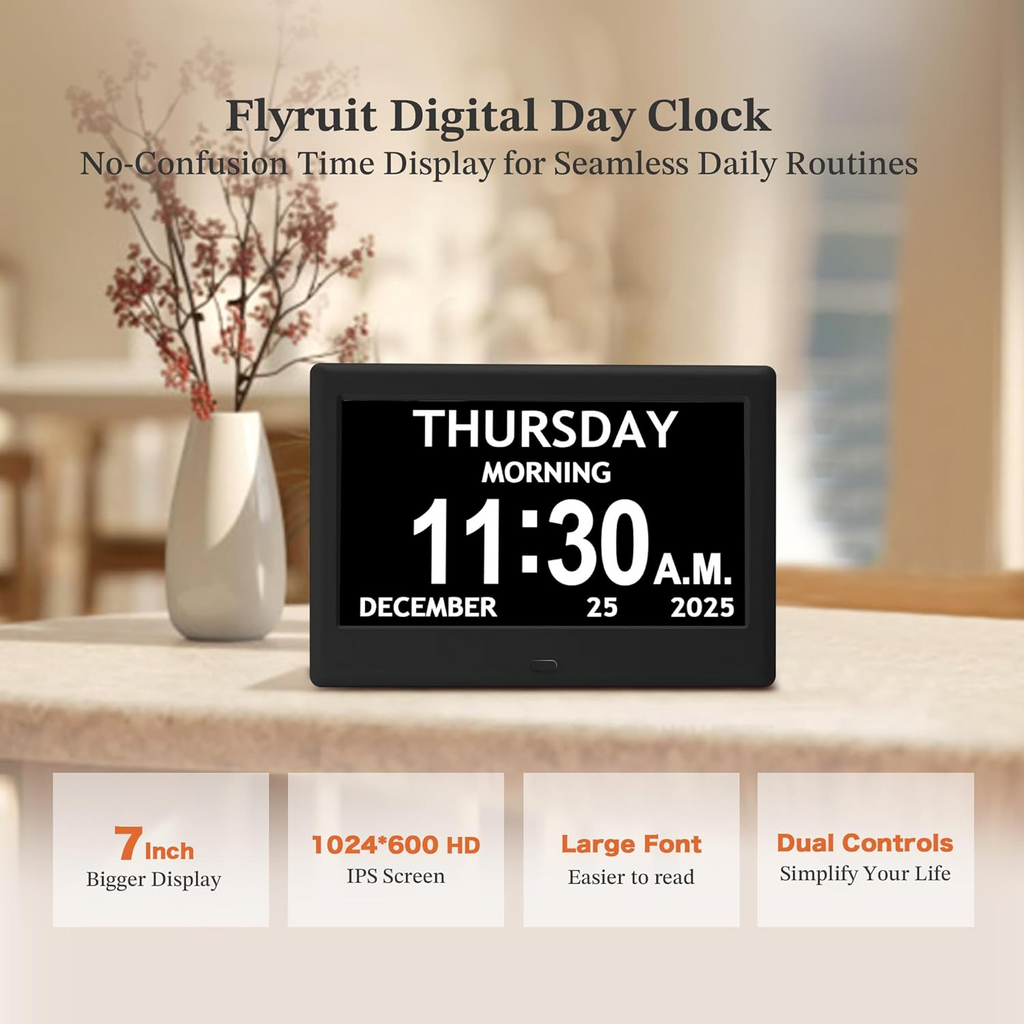 Daily Routine Clock with Eight Activity Reminders and Large Display