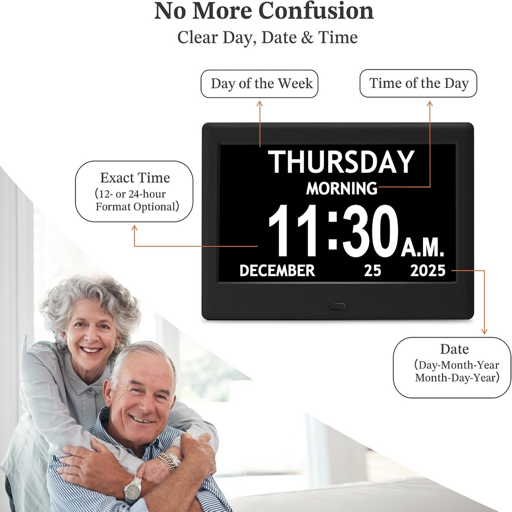 Daily Routine Clock with Eight Activity Reminders and Large Display