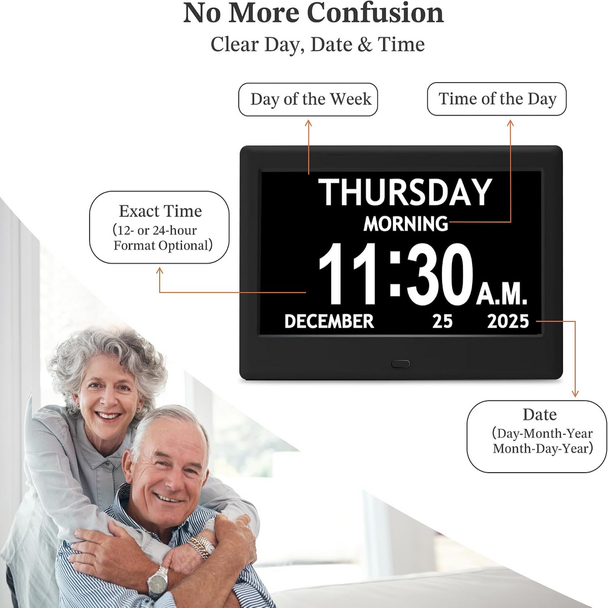 Daily Routine Clock with Eight Activity Reminders and Large Display