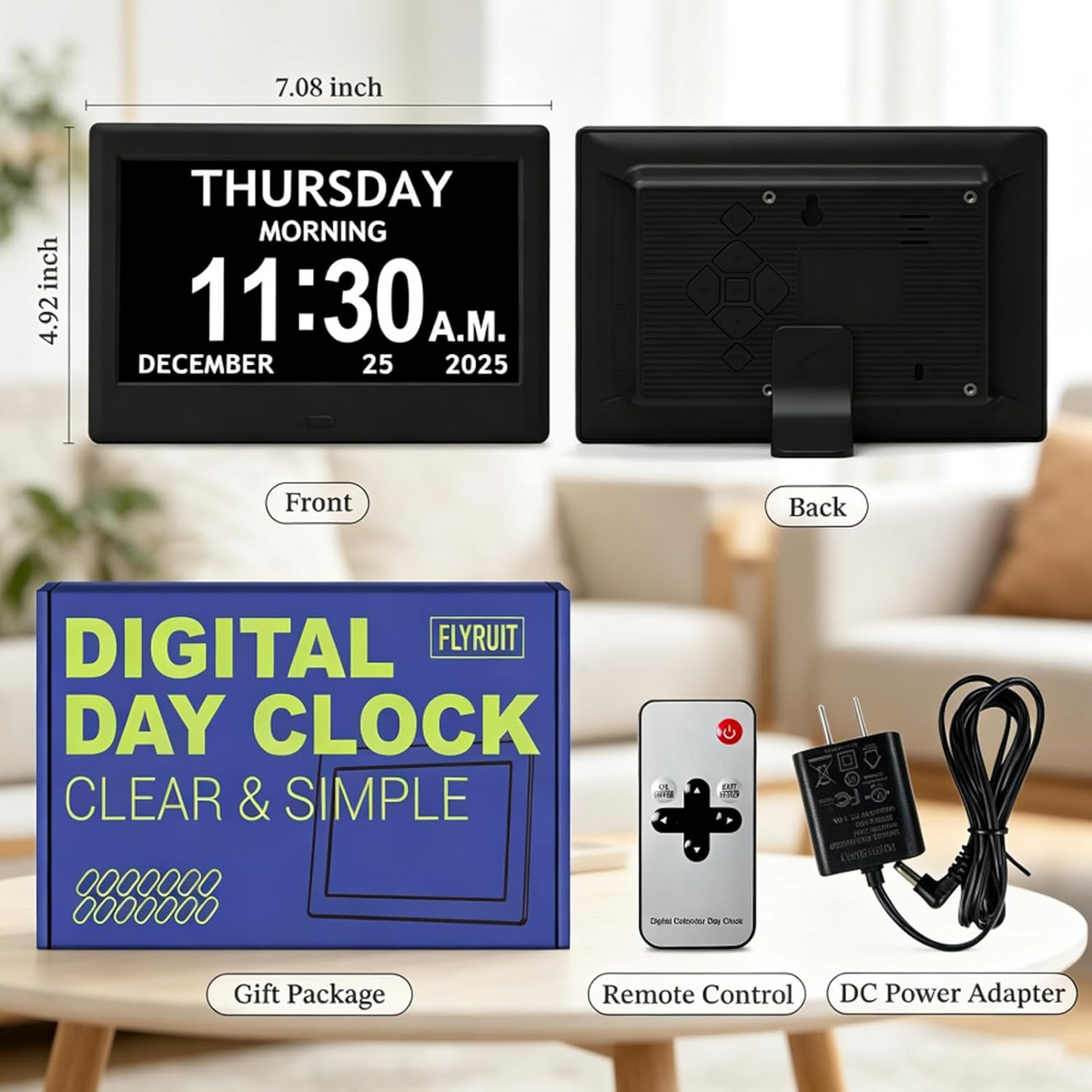 Daily Routine Clock with Eight Activity Reminders and Large Display
