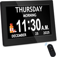 7'' Dementia Clock For Seniors, Large Display Digital Clock With Date, Time, Day Of Week for Elderly, Memory Loss, Alzheimer, 1024*600P HD, 10 Reminders & 6 Alarms, Auto Dimming & DST, Remote Control allveramart