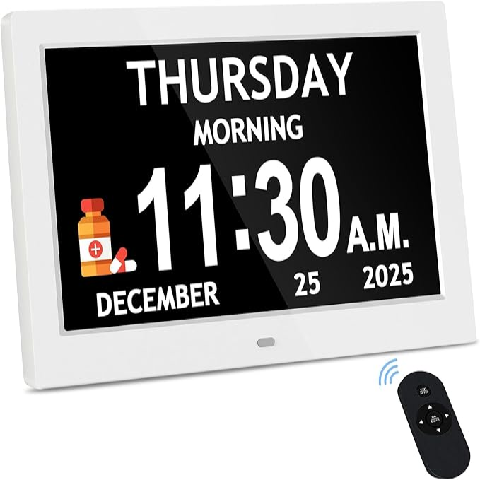Daily Routine Clock with Eight Activity Reminders and Large Display