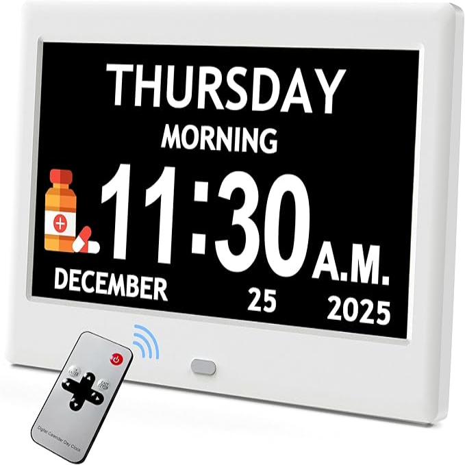 Daily Routine Clock with Eight Activity Reminders and Large Display