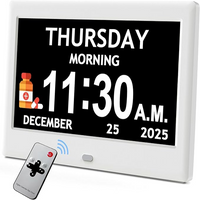 Daily Routine Clock with Eight Activity Reminders and Large Display