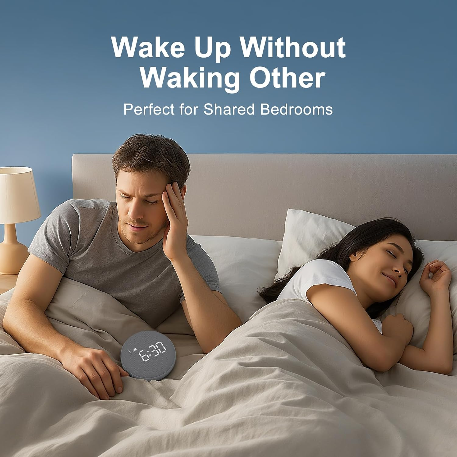 Cordless Alarm Clock with 110dB Sound and Vibrating Pillow Disc for Heavy Sleepers