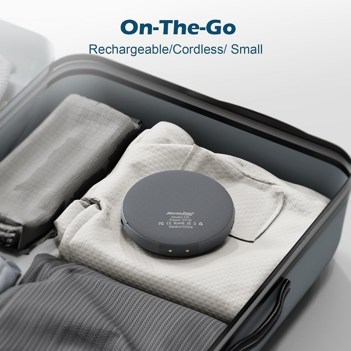 Cordless Alarm Clock with 110dB Sound and Vibrating Pillow Disc for Heavy Sleepers