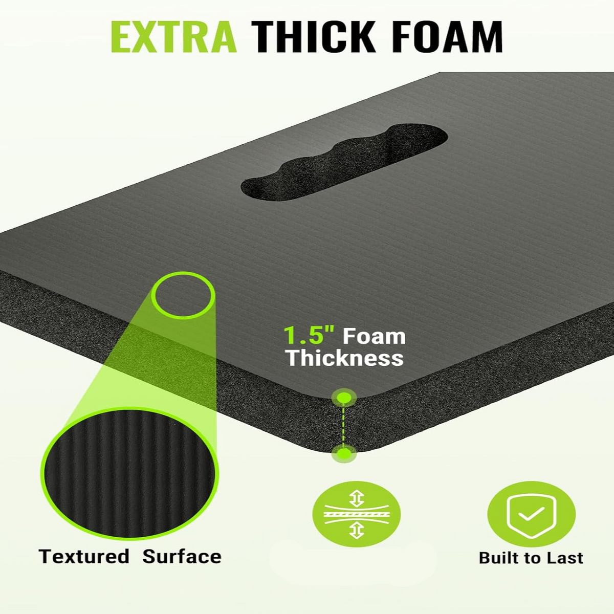 Garden Knee Pads with Over 1-Inch Foam Core and Hook Loop Closures