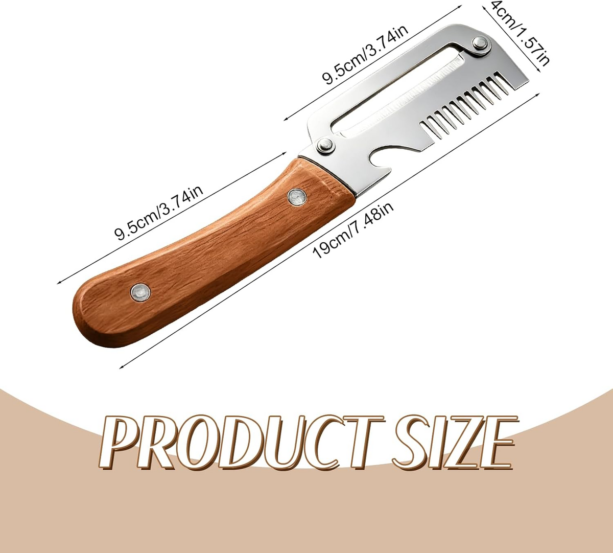 Vegetable Peeler with Wide Blade, Julienne Edge and Wooden Handle