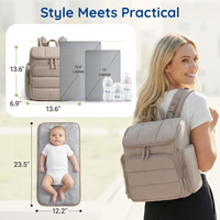 Backpack Diaper Bag with Thermal Insulated Bottle Pockets and Stroller Attachment Loops