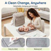 Backpack Diaper Bag with Thermal Insulated Bottle Pockets and Stroller Attachment Loops