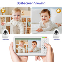 Wireless Baby Monitor with 5-Inch HD Display and Temperature Alerts, 1000ft Range
