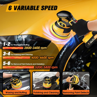Orbital Car Paint Polisher with Rechargeable Battery and Variable Speed Control, Multiple Foam Pads