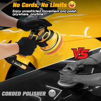 Orbital Car Paint Polisher with Rechargeable Battery and Variable Speed Control, Multiple Foam Pads