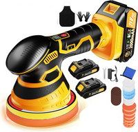 Orbital Car Paint Polisher with Rechargeable Battery and Variable Speed Control, Multiple Foam Pads
