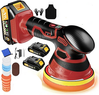 Orbital Car Paint Polisher with Rechargeable Battery and Variable Speed Control, Multiple Foam Pads