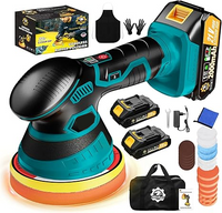 Orbital Car Paint Polisher with Rechargeable Battery and Variable Speed Control, Multiple Foam Pads