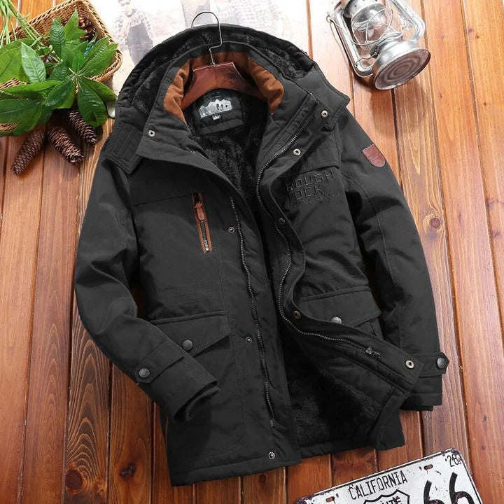 Mens Padded Fleece Jacket With Multiple Zip Pockets