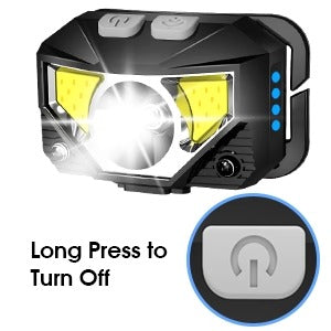 Rechargeable LED Headlamp with Motion Sensor, Set of 2